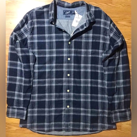 Grayers Clothiers Heritage Flannel Shirt Mens XXL Blue Gray Plaid Button Up NWT - Picture 12 of 12